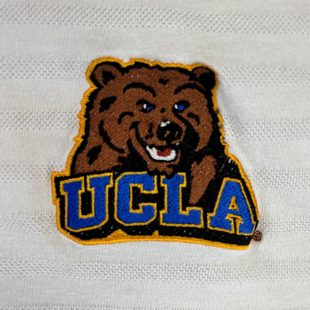 Pro Player UCLA Bruins college Polo‎ Shirt Embroidered Logo Striped White XL men